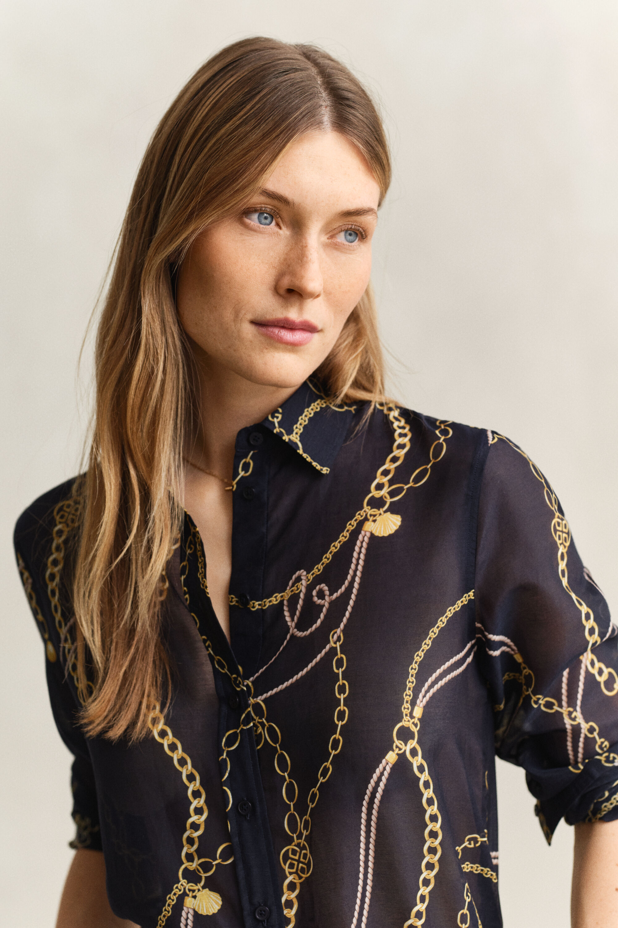 Chemise en coton et soie