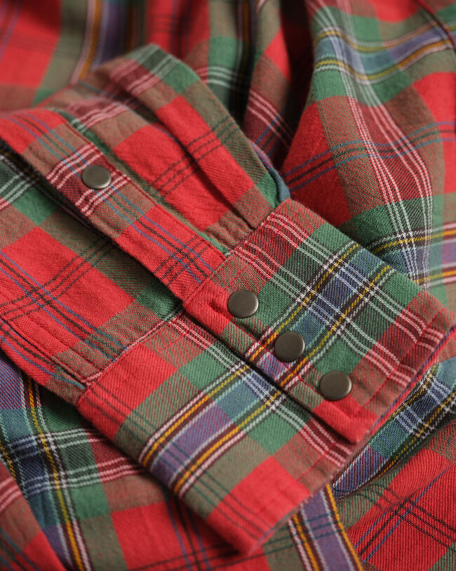 Wrangler x GANT Regular Fit Western Hemd mit Tartan-Muster