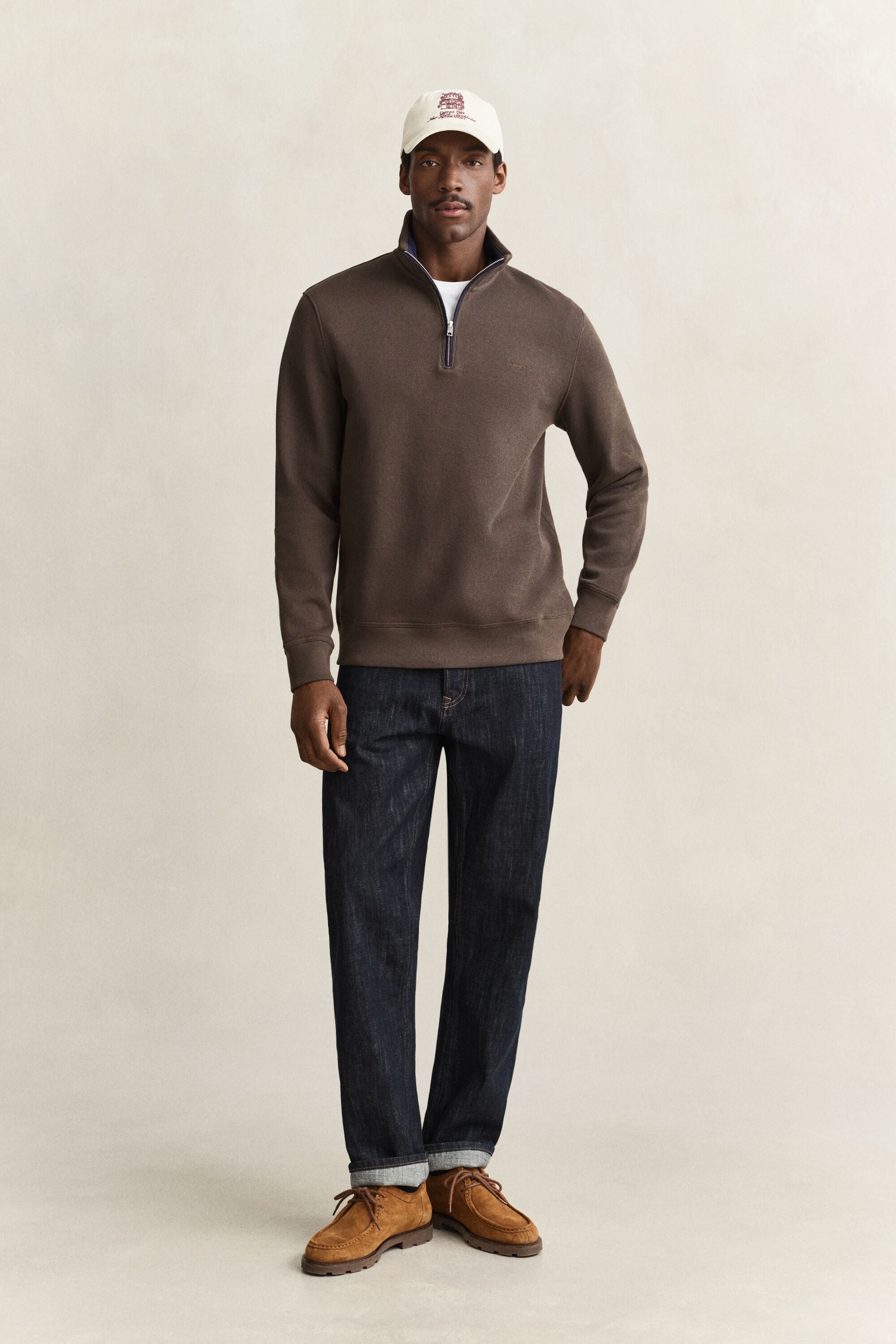 Sacker Rib Sweatshirt mit Reißverschlusskragen