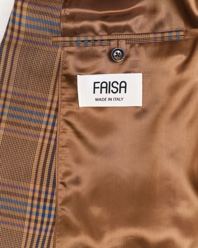 Relaxed Fit Woll Sakko mit Karomuster