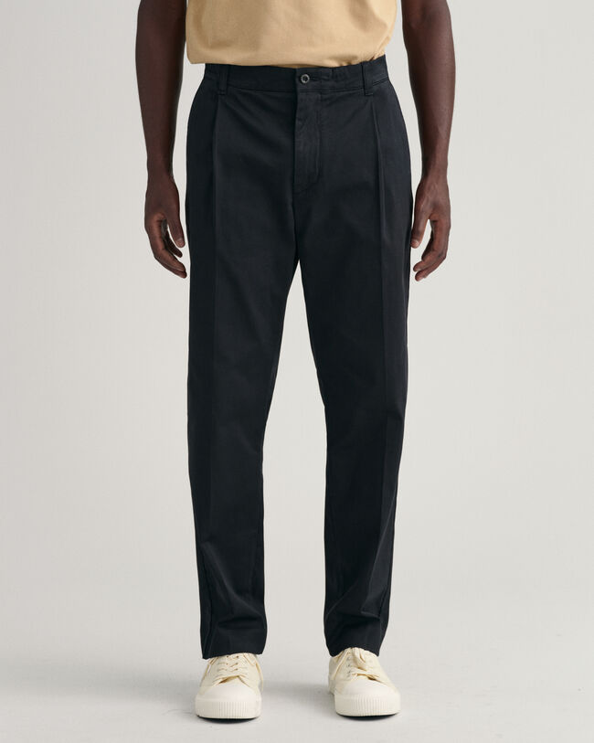 Tapered Bundfaltenhose
