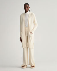 Lange Wollstrickjacke