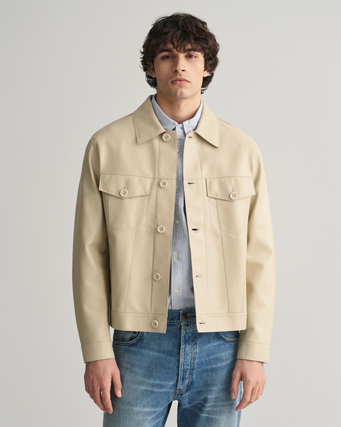 Truckerjacke aus Leder