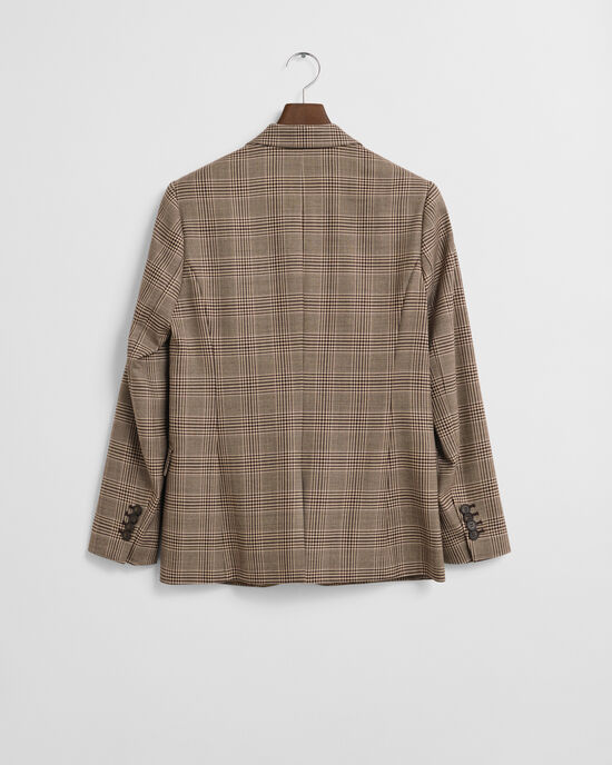 Regular Fit Blazer aus Wollmix mit Karomuster