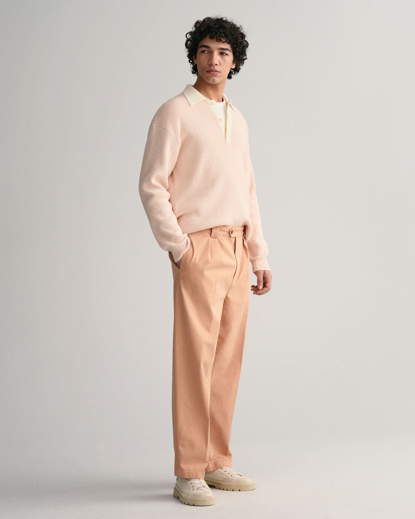 Twill-Chinohose mit B&uuml;gelfalten