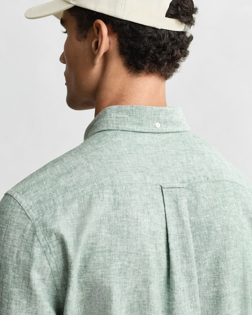 Regular Fit Baumwoll Leinen Hemd