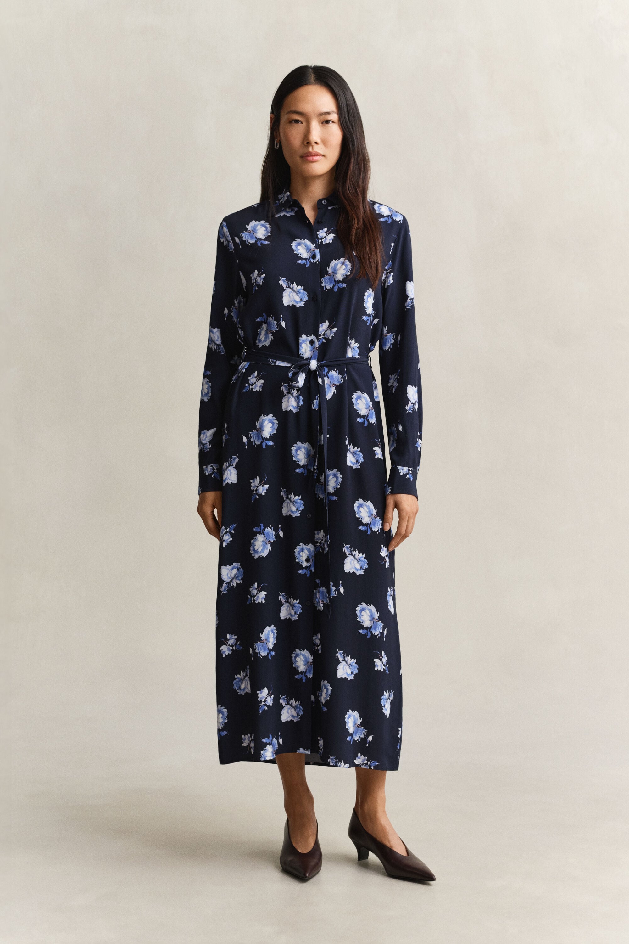 Hemdblusenkleid mit Blumen-Print