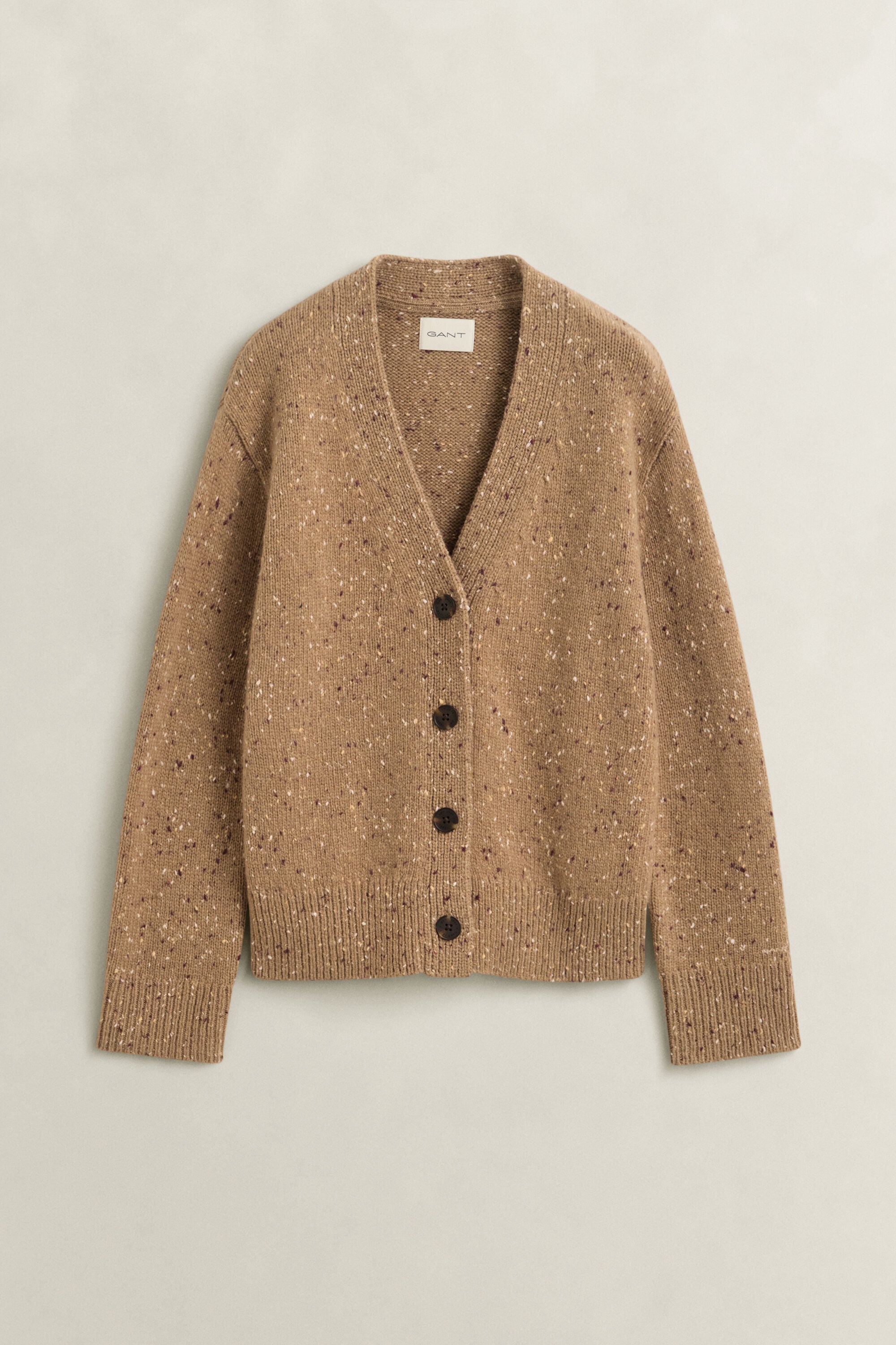 Wool Blend Nepps Cardigan
