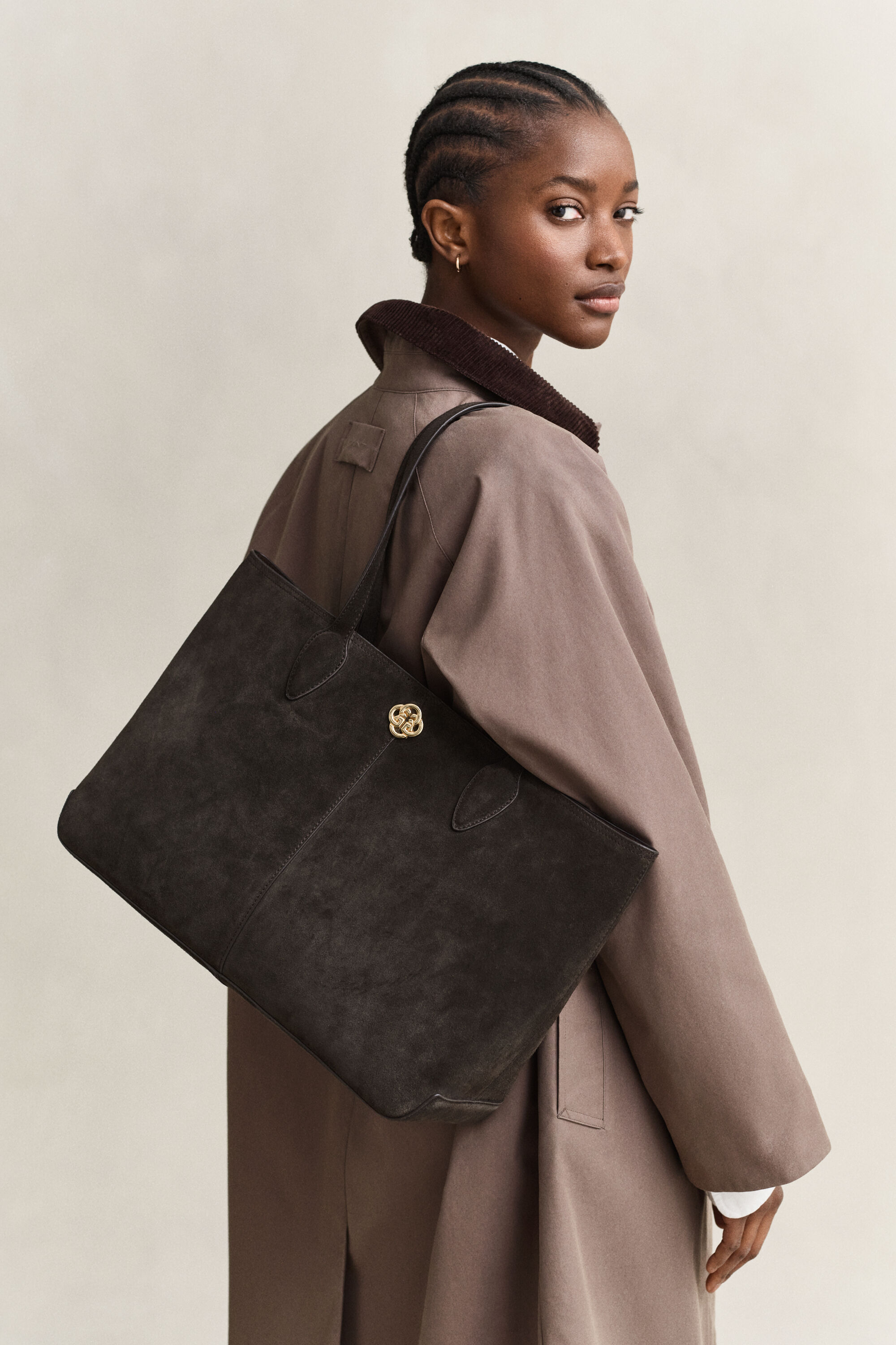 Borsa tote in camoscio
