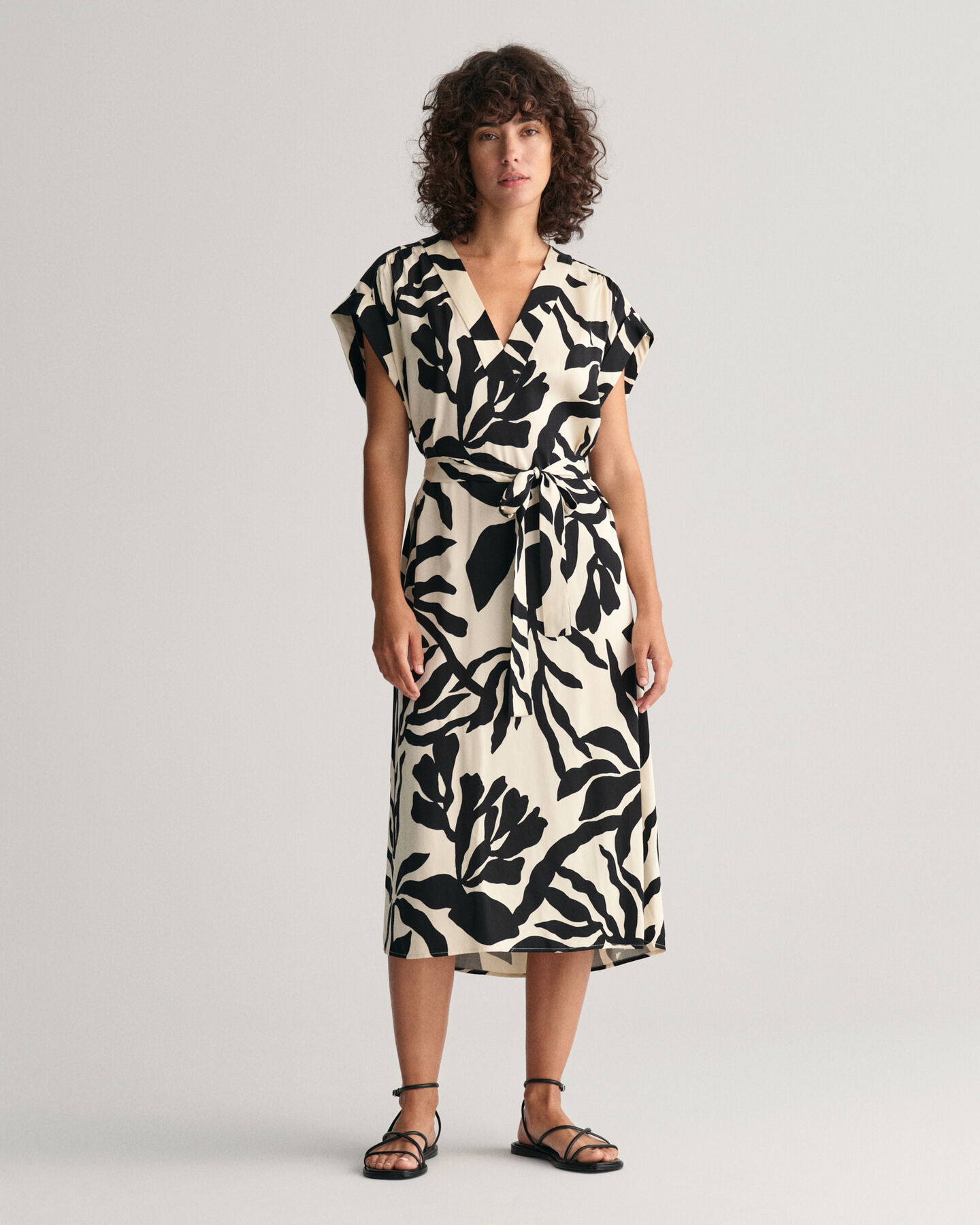 Palm Print Kurzarmkleid