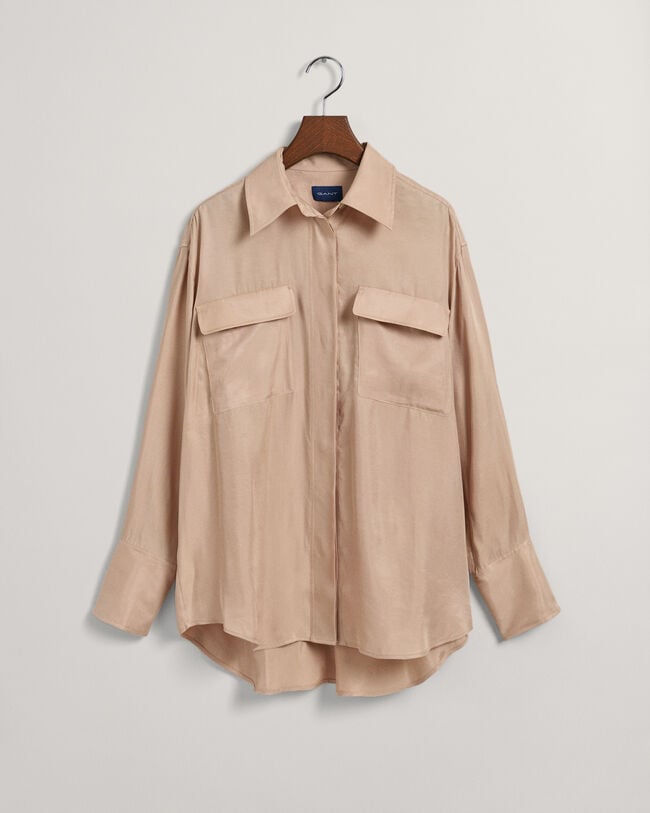 Relaxed Fit Bluse mit Pattentaschen