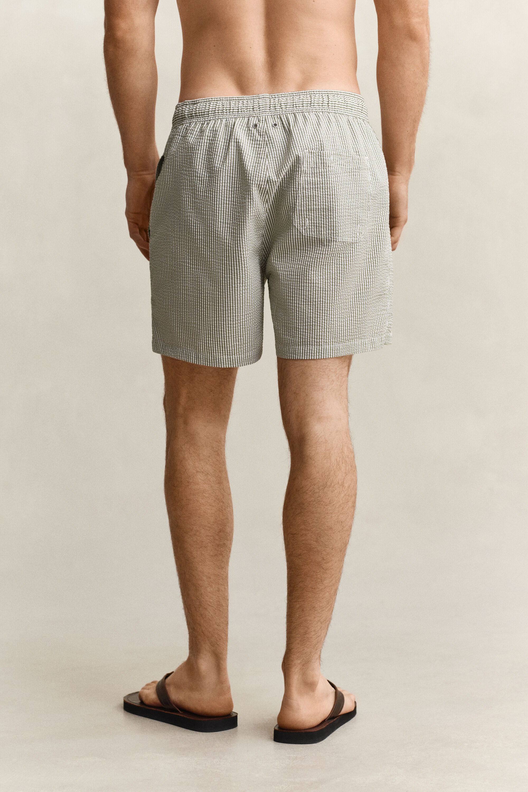 Striped Seersucker Swim Shorts