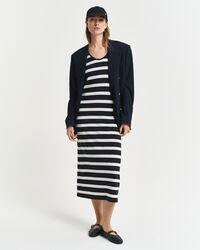 Gestreiftes Tanktop-Jerseykleid in Midilänge