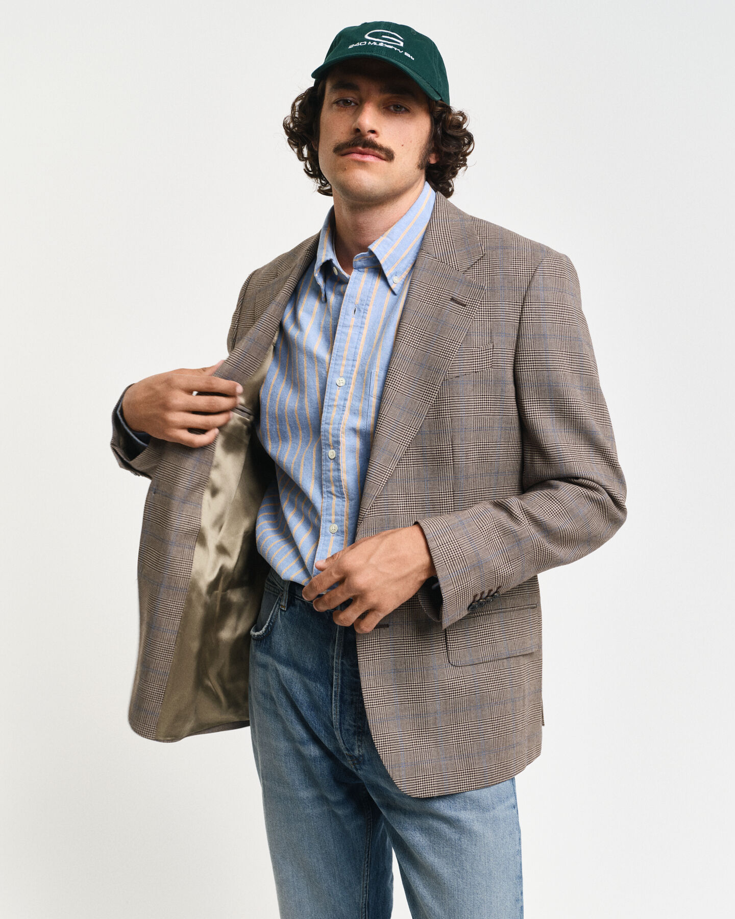 Regular Fit Glen Check Sakko