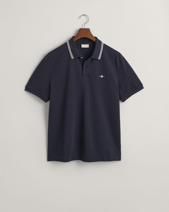 Seasonal Essential Tipped Piqu&eacute; Poloshirt mit Kontrast
