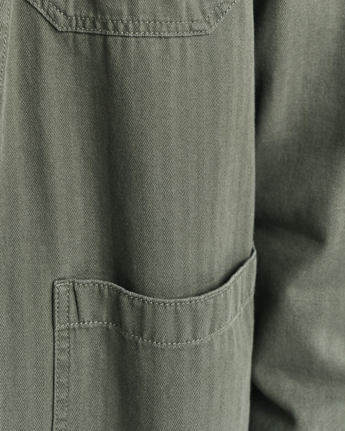 Regular Fit Herringbone Workwear Hemdjacke