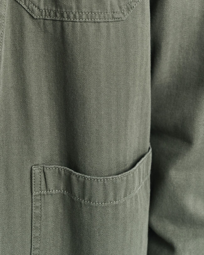 Regular Fit Herringbone Workwear Hemdjacke