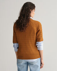 Zopfstrick Pullover mit halblangem Arm
