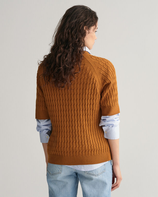Zopfstrick Pullover mit halblangem Arm