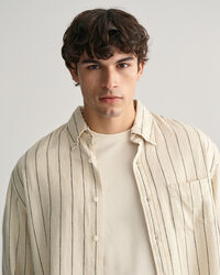 Relaxed Fit Slub Striped Hemd