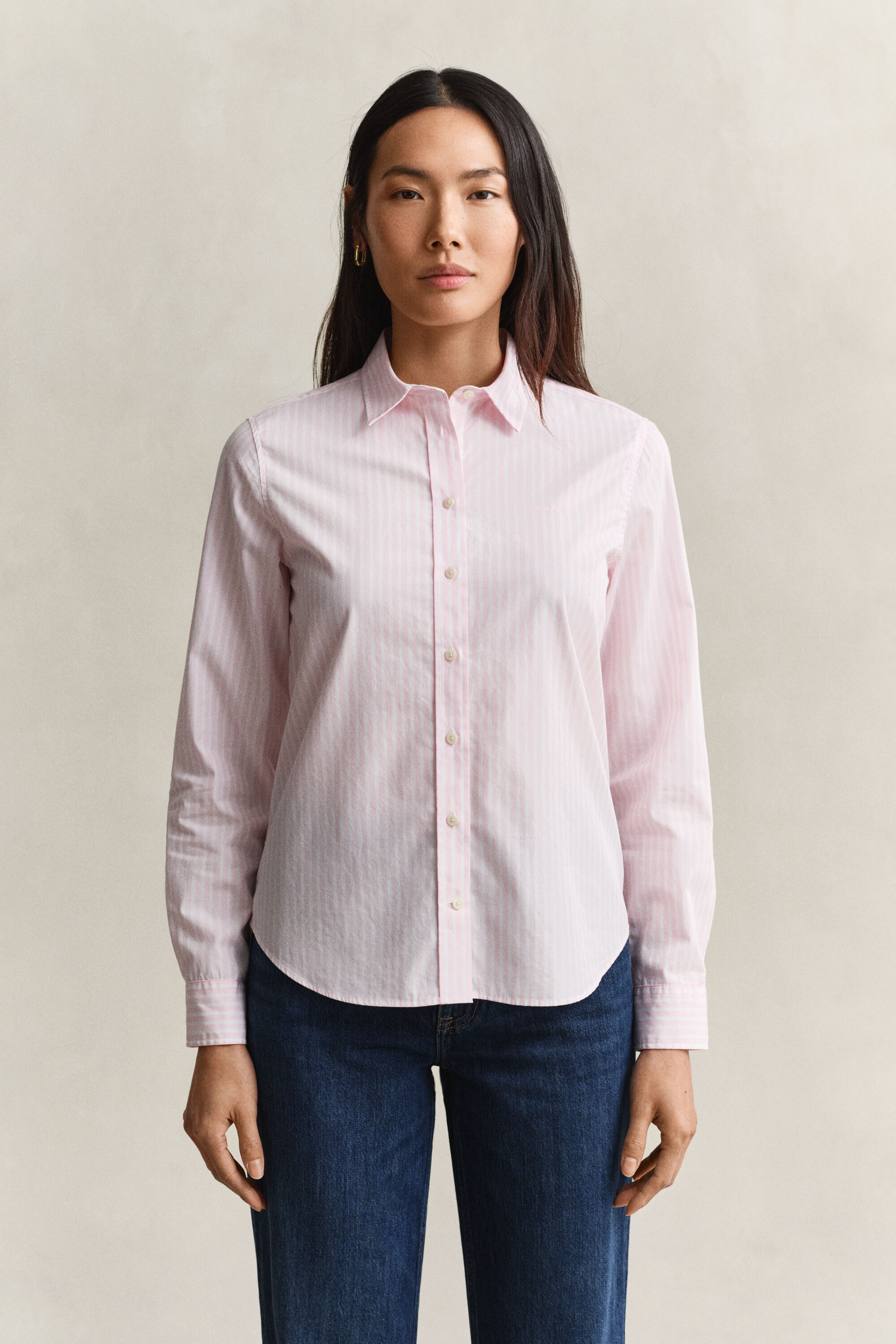 Camicia classica in popeline a righe regular fit