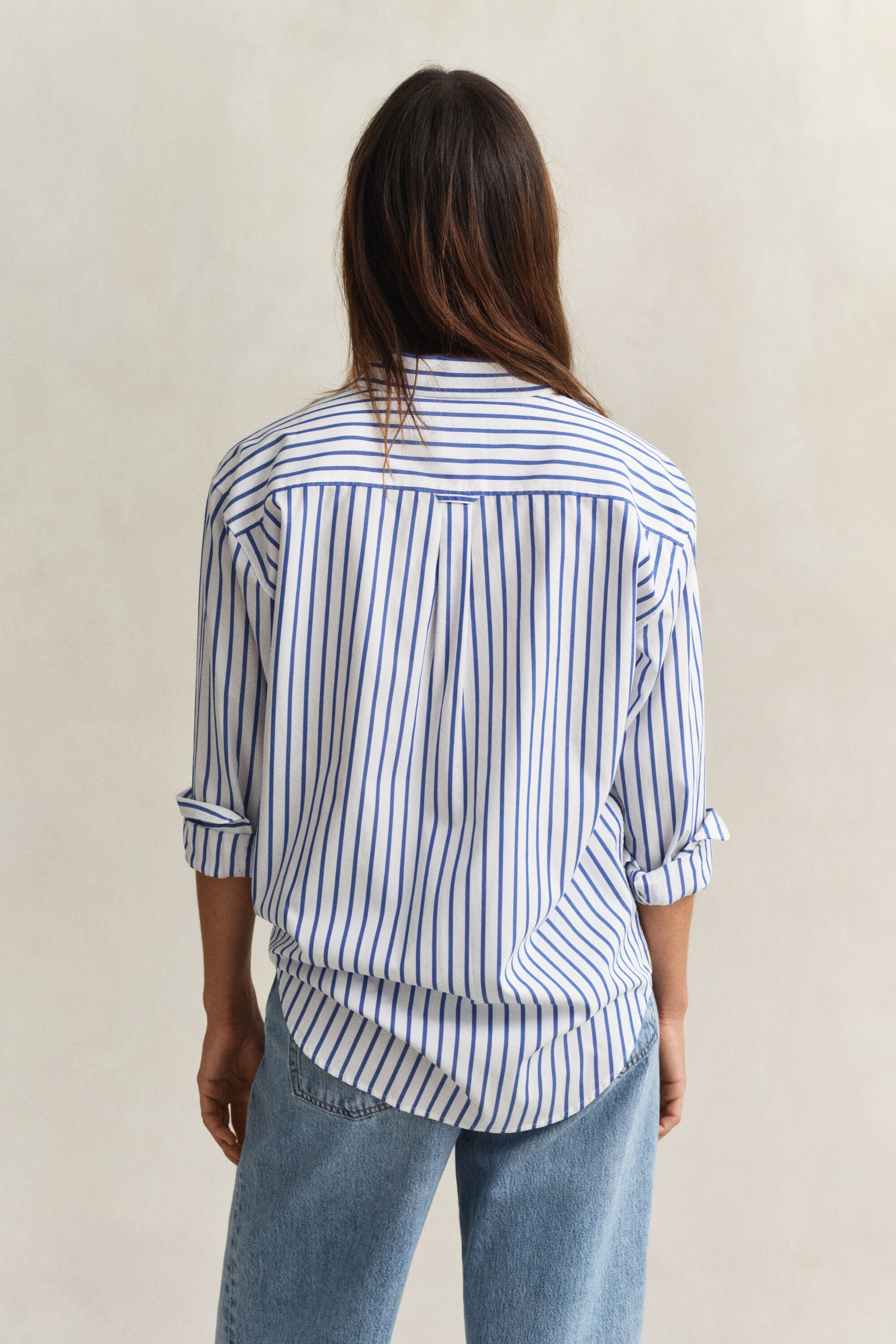 Camicia classica in popeline a righe relaxed fit