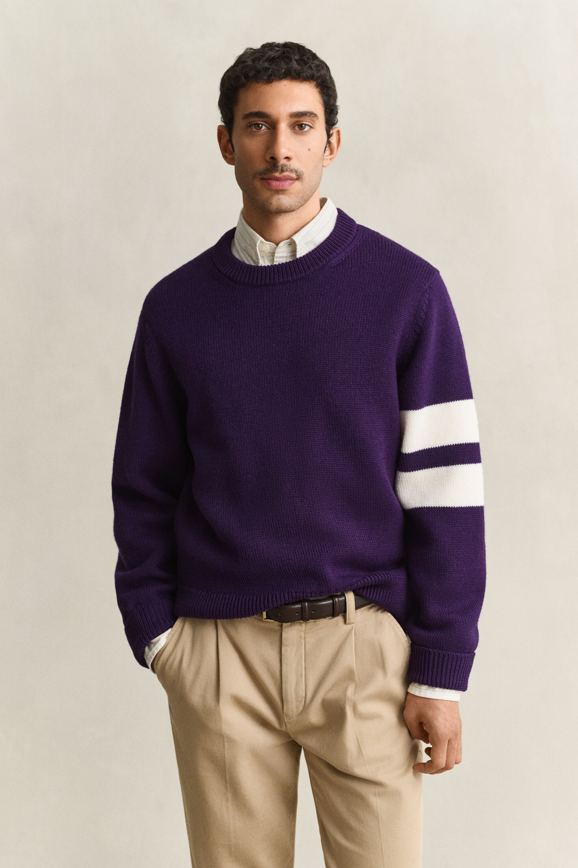 Gestreifter Pullover aus Merinowolle
