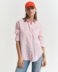 Relaxed Fit Leinen Bluse mit Streifen