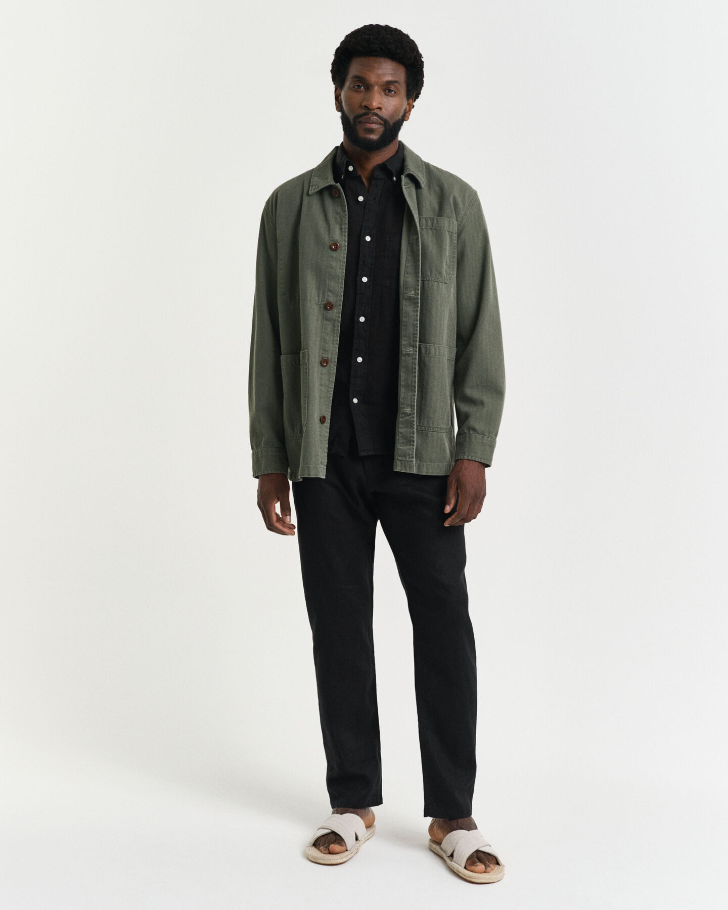 Relaxed Fit Leinen Kordelzughose