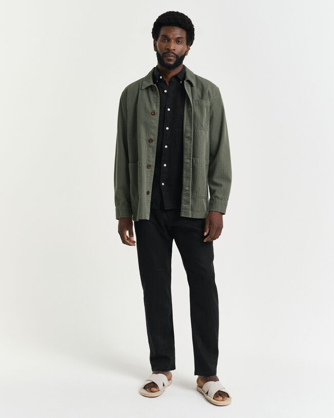 Relaxed Fit Leinen Kordelzughose