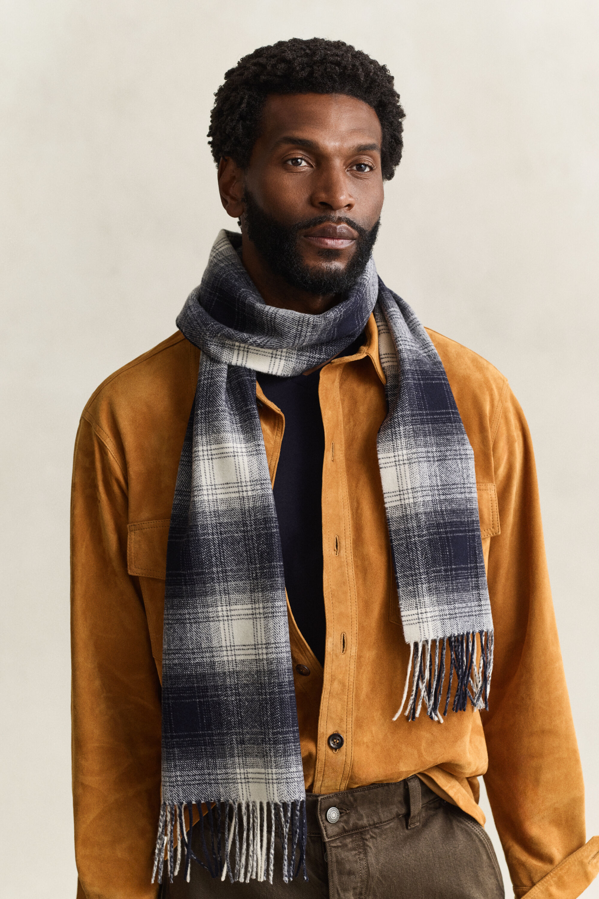 Checked Wool Scarf