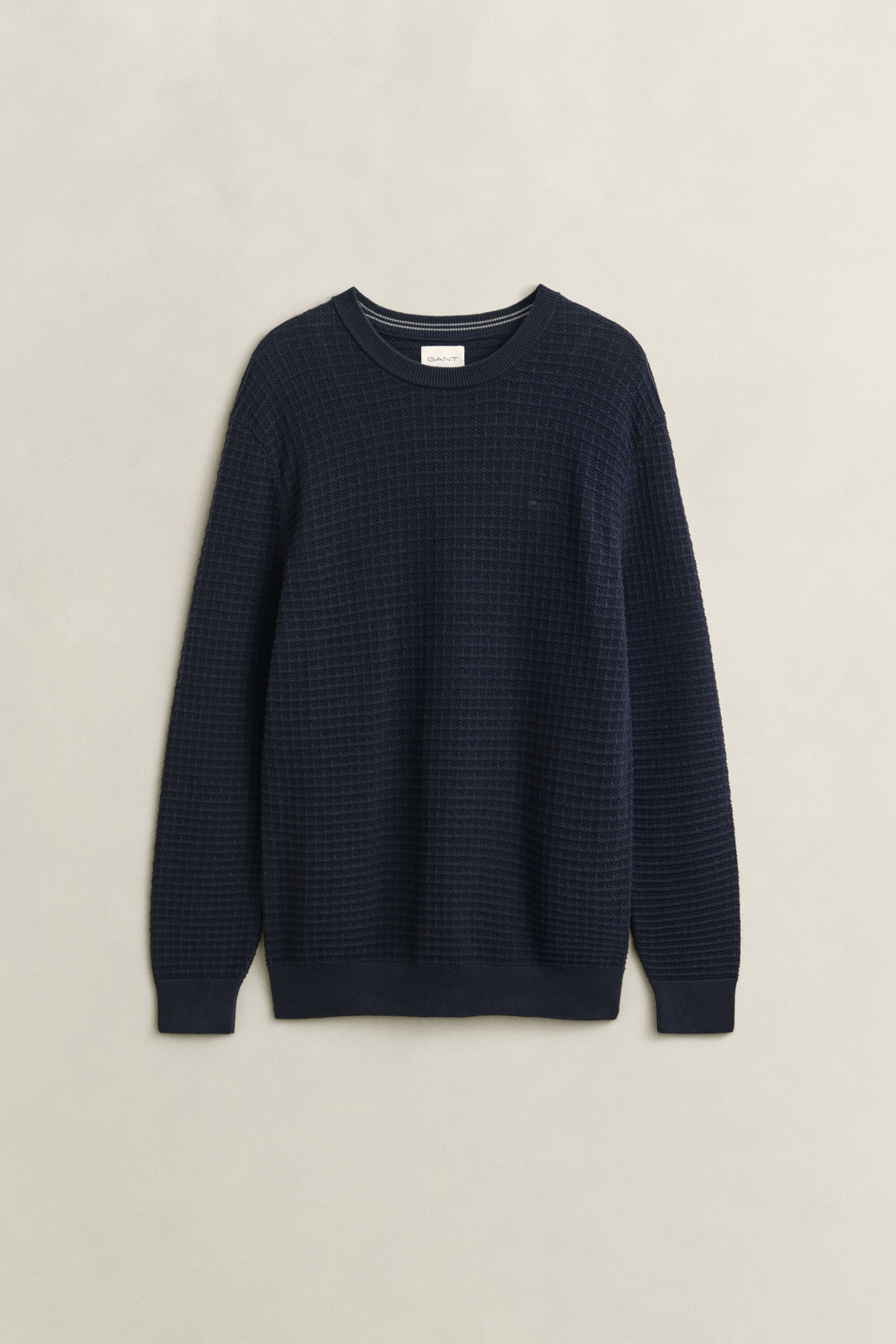 Pull col rond texturé