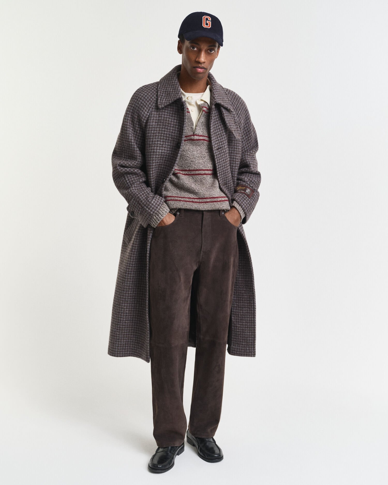 Straight Fit Jeans aus Veloursleder