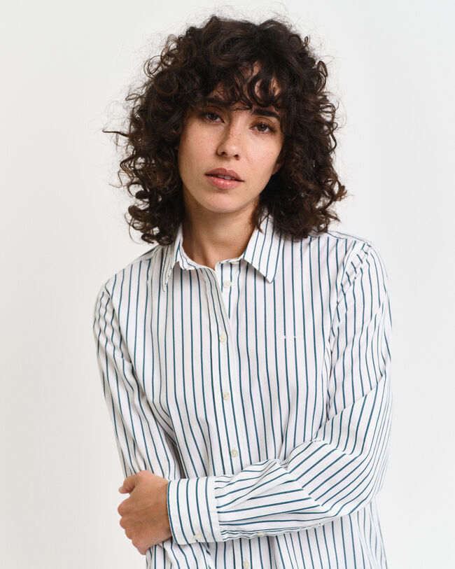 Regular Fit Classic Popeline Hemd mit Streifen