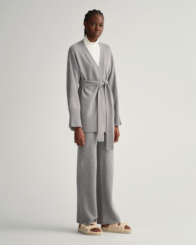 Lounge Wickelstrickjacke