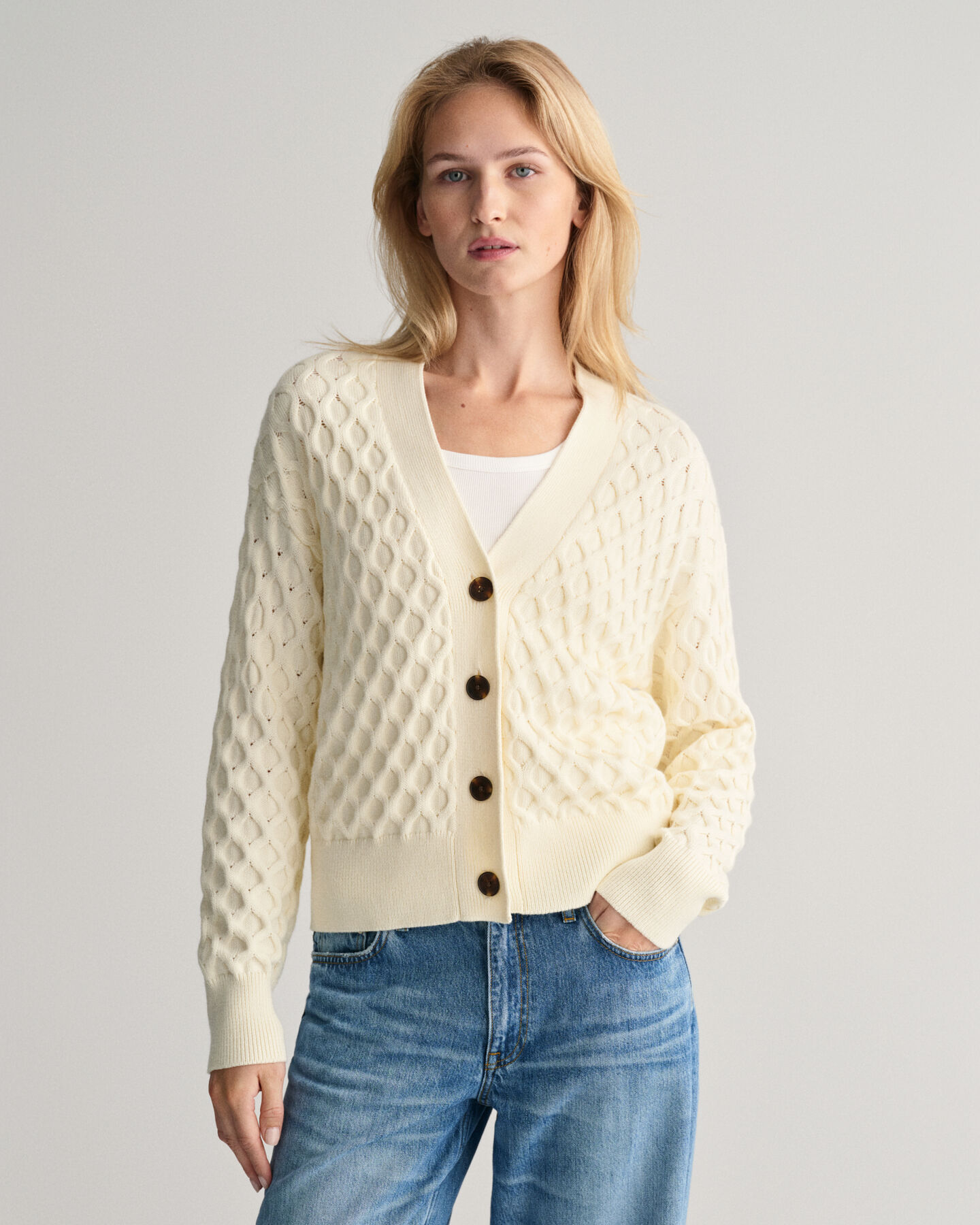 Strukturierte Strickjacke