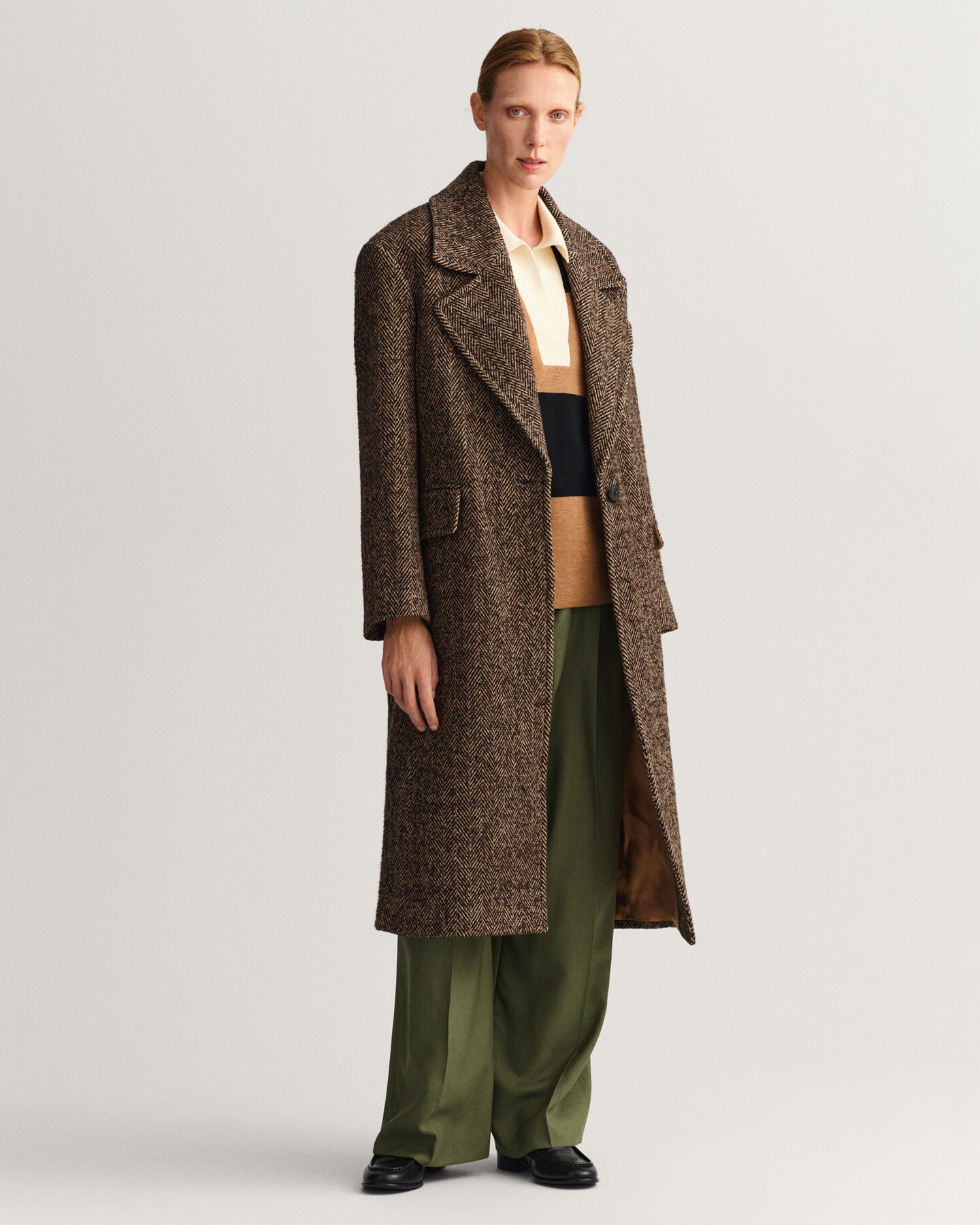 Mantel mit Fischgrätmuster