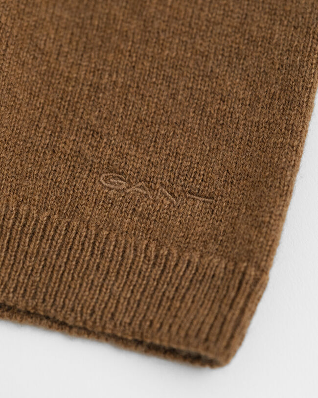 Kurzärmliger Rundhalspullover aus superfeiner Lambswool