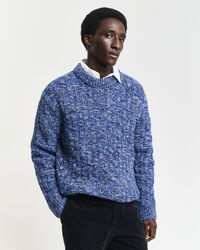 Rundhalspullover aus strukturiertem Wollgemisch