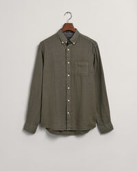 St&uuml;ckgef&auml;rbtes Regular Fit Leinen Hemd