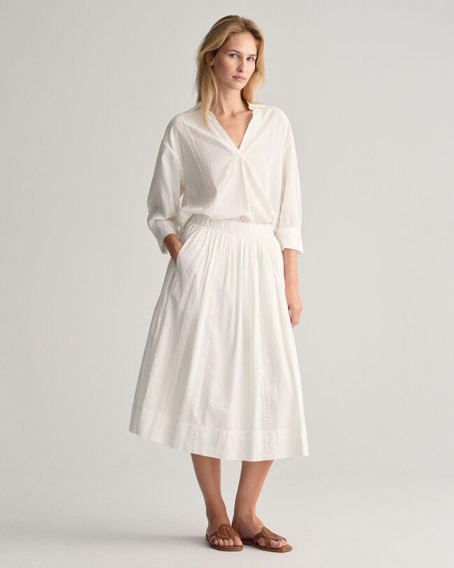 Seersucker Pull-On Rock mit Streifen