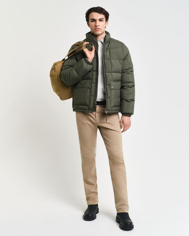 Slim Fit Dobby Chinohose mit Struktur