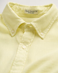 Regular Fit Baumwoll Leinen Hemd mit Struktur