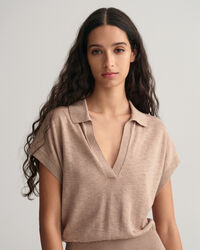 Kleid mit Kragen aus Leinenmischung