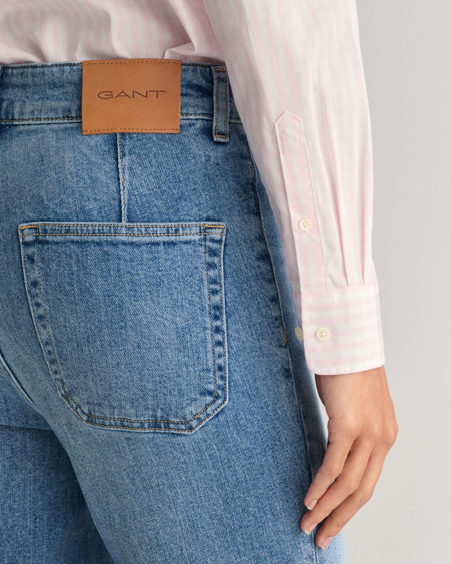 Regular Fit Popeline Bluse mit Vichy-Karo