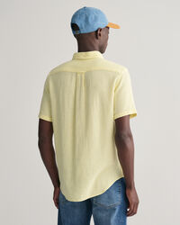 Regular Fit Baumwoll Leinen Kurzarmhemd mit Struktur