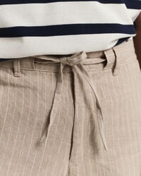 Regular Fit Pinstripe Leinen Shorts