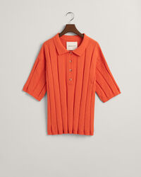 Gerippter Terry Cloth Polopullover