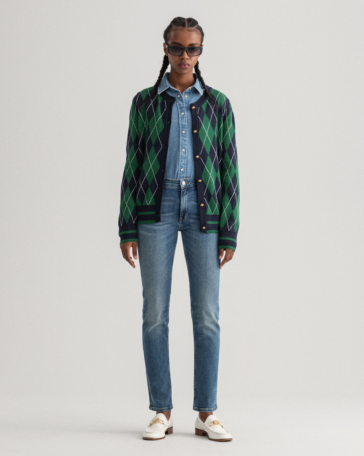 Strickjacke mit Argyle-Muster
