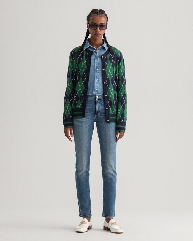 Strickjacke mit Argyle-Muster